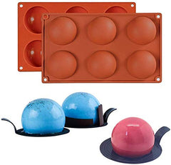 RKPM HOMES 6-Cavity Semi Circle Silicone Mold Baking Mold for Making Hot Chocolate Bomb Cake, Jelly, Dome Mousse Mold
