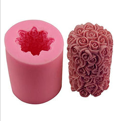 RKPM HOMES Cylinder Rose Flower Candle Mold I Fondant Silicone Scented Wax Mould I Succulent Molds | Handmade Candles Making | for Mousse Dessert Soap Cake DIY Decorating