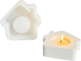 RKPM HOMES Tealight Candle Holder Mold I 3D House Shape Candlestick Epoxy Deep Casting Silicone Mould I for DIY Handmade Art Craft Jewelry Storage Box Trinket Container Home Table Decoration