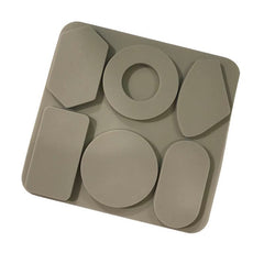RKPM HOMES Aromatherapy Wax Mold | 6 Different Shape Fondant Silicone Mould with Hanging Hole | Dried Flowers Resin Soap Clay Craft Jewelry Making Moulds DIY Pendant Bookmark Necklace | Grey - 6 cavity