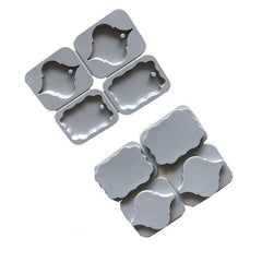 RKPM HOMES Aromatherapy Wax Mold | Rectangle & Arrow Shape Fondant Silicone Mould with Hanging Hole | Dried Flowers Resin Soap Clay Craft Jewelry Making Molds DIY Pendant Necklace | Grey - 4 Cavity