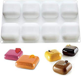 RKPM HOMES Square Shape Mousse Cake Mold I 3D Fondant Silicone Baking Mould I for Handmade DIY Soap Cakes French Dessert, Pastry, Chocolate, Pudding, Cupcake, Ice Cream, Decoration Tools - 8 Cavity
