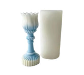 RKPM HOMES Geometric Flower Candle Mold I 3D Fondant Tulip Shape Column Pillar Silicone Epoxy Candlestick Mould I for Handmade Ornament Aromatherapy Resin Art Craft Soap Home Office Decoration (Line)