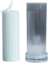 RKPM HOMES Polo Striped Pillar Candle Mold I Long Rod Cylinder Acrylic Candlestick Wax Mould I for DIY Handmade Cake Décor, Aromatherapy, Candles Making Home Wedding Party Decoration (5 X 15 CM)