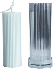 RKPM HOMES Polo Striped Pillar Candle Mold I Long Rod Cylinder Acrylic Candlestick Wax Mould I for DIY Handmade Cake Décor, Aromatherapy, Candles Making Home Wedding Party Decoration (5 X 15 CM)