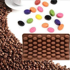 RKPM HOMES Coffee Been Small Shape Chocolate Mould | Silicone Candy Mold | Baking Tools for Cake Chocolate Candy Ice Jelly | Cake Baking Moulds | Bakeware Molds | Brown – 55 Cavity