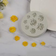 RKPM HOMES Small Rose Cake Mould I 3D Fondant Flowers Silicone Chocolate Mold I for DIY Sugarcraft Cake Decoration, Cupcake Topper, Polymer Clay, Candy, Cookies, Soap Wax Making Crafting - 9 Cavity