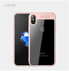 RKPM I Phone X Protective Cover Silicone Transparent TPU Shell Scratch Proof(Cover) Pink