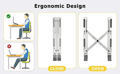 RKPM HOMES Laptop Holder Riser | 6 Angles Adjustable Aluminum Laptop Stand | Ergonomic Foldable Portable Tabletop Holders | Compatible with MacBook, Lenovo, HP, Dell, etc - up to 17 Inch (Type B)
