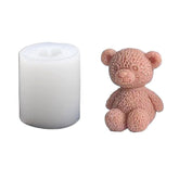RKPM HOMES Fluffy Sitting Teddy Bear Candle Mold I 3D Cute Cub Bears Silicone Scented Epoxy Mould I for DIY Handmade Chocolate Cake Décor Aromatherapy Soap Resin Art Craft Making Home Party Decoration