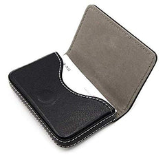 RKPM Stylish Pocket Sized Stitched Leather Visiting Card Holder for Keeping Business Cards and More - Black