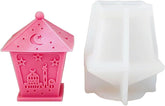 RKPM HOMES Eid Lamp Candle Mold I 3D Fondant Moon Four-Side Lamp Shape Silicone Epoxy Mould I for DIY Handmade Ornament Chocolate, Cake Décor, Aromatherapy, Soap, Resin Art Crafts Home Décor (Large)
