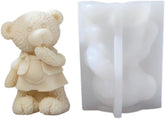 RKPM HOMES 3D Standing Bear Shape Candle Mold I Teddy Bear Silicone Epoxy Mould I for DIY Handmade Ornament Chocolate Cake Décor Aromatherapy Soap Resin Art Craft Desktop Display Home Decoration (B)