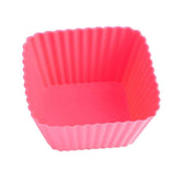 RKPM HOMES Paper Cake Cup Liners | Silicone Baking Cups | Muffin Cupcake Cases | Microwave or Oven Tray Safe | for Handmade Soap, Biscuit, Chocolate, Muffins, Jelly (Square Shape, 6 Pcs)