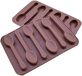 RKPM HOMES Spoon Shape Molds 2 PCS Food Grade Silicone Cake Molds Chocolate Ice Jelly Mold Party Decor Homemade Cupcake Candy Bake Ware Baking Tools Mold Size 14.3 x 9.8 x 1 cm
