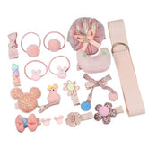 RKPM HOMES Hair Clips Set I Hair Ties Elastic I Hair Rope Barrettes, Cute Hair Bows, Ponytail Holder Hairpins Set I Hair Accessories I for Baby Girls Teens Toddlers – Set of 18 (SnowBean)