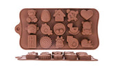 RKPM HOMES Silicone Chocolate Mold Candy Mold Jelly Ice Cube Tray Muffin Sugar Craft Fondant Mold Mould Cake Decorating Tools (15 Cavity Toy Mold)