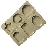 RKPM HOMES 6 Different Shape Aromatherapy Wax Mold | Fondant Silicone Mould with Hanging Hole | Dried Flowers Resin Soap Clay Craft Jewelry Making Molds DIY Pendant Bookmark Necklace | Grey - 6 cavity