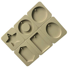 RKPM HOMES 6 Different Shape Aromatherapy Wax Mold | Fondant Silicone Mould with Hanging Hole | Dried Flowers Resin Soap Clay Craft Jewelry Making Molds DIY Pendant Bookmark Necklace | Grey - 6 cavity
