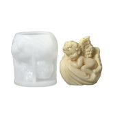 RKPM HOMES Baby Angel Candle Mold I 3D Fondant Shell Angels Shape Silicone Scented Epoxy Mould I for DIY Handmade Ornament Cake Décor Aromatherapy Soap Plaster Resin Art Craft Making Home Decoration (A)