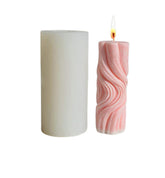 RKPM HOMES Wave Twisted Candle Mold I 3D Rotating Irregular Abstract Geometric Pillar Silicone Wax Mould I for DIY Handmade Ornament, Cake Décor, Aromatherapy, Soap, Resin Art Craft Making (Large)