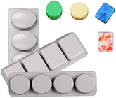 RKPM HOMES Soap Molds I 3D 4-Cavity Silicone Tray I Handmade Sharp Soap Making Forms I Mould for Bath Bombs Shower Steamer Lotion Bars Cake Baking Chocolate Ice DIY Candle Resin Art Craft (3 Pcs)