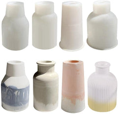 RKPM HOMES Candles Holders Vase Resin Mold I Pillar Casting Plant Silicone Epoxy Candlestick Mould I Succulent Concrete Molds I for DIY Jewelry Trinket Storage Flowers Plants Pot Decoration (Combo)