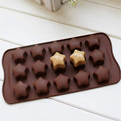 RKPM HOMES Star Shape Chocolate Mould | Silicone Candy Mold | Baking Tools for Cake Chocolate Candy Ice Jelly | Cake Baking Moulds | Bakeware Molds | Brown – 15 Cavity