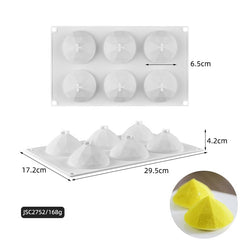 RKPM HOMES Love Chocolate Mould Tray I 3D Diamond Heart Shape Silicone Baking Mold I for Handmade DIY Jelly Mousse Cake Dessert Candy Gum Paste Pastry Polymer Clay Gummy Muffin Cupcake Décor - 6Cavity