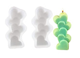 RKPM HOMES Stacking Hearts Shape Pillar Resin Candle Molds I 3D Scattered Love Silicone Wax Mould I Handmade Candles Making I for DIY Chocolate, Cake Décor, Aromatherapy, Soap, Resin Art Craft Making (Love Mold 2)