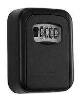 RKPM HOMES Key Storage Lock Box, 4-Digit Combination Lock Box, Wall Mounted Metal Key Safe, Resettable Code (Black)