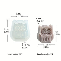 RKPM HOMES Mini Animal Shape Candle Mold I 3D Car Freshie Silicone Sculpture Mould I for DIY Handmade Aromatherapy Gypsum Soap Cake Décor, Aroma Beads Car Freshie, Resin Art Craft Making (Owl)