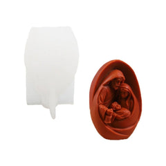 RKPM HOMES Nativity Scene Candle Mold I Jesus Family Oval Shape Silicone Scented Sculpture Mould I Succulent Molds for Handmade Ornament Aromatherapy Soap Clay Resin Epoxy Casting Art Craft Making