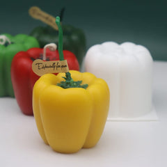 RKPM HOMES Candle Molds | 3D Fruits Shape Fondant Silicone Wax Mould | Succulent Molds | Handmade Candles Making | Mould for Mousse Dessert Soap Cake DIY Decorating – 1 Cavity (Capsicum Shape)