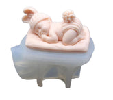 RKPM HOMES Sleeping Baby with a Pillow Design Fondant Mold I 3D Newborn Christening Silicone Mould I for DIY Handmade Cake Décor Polymer Clay Candy Cookies Muffin Soap Resin Wax Candle Making (Thin)
