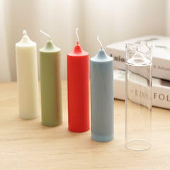 RKPM HOMES Church Top Long Pole Pillar Candle Mold I Long Rod Cylinder Acrylic Candlestick Wax Mould I for DIY Handmade Cake Décor Aromatherapy Candles Making Home Wedding Party Decoration - 3.8X15 CM