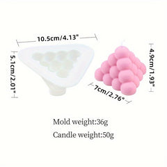 RKPM HOMES Bubble Pyramid Candle Mold I 3D Round Fondant Boho Style Silicone Wax Mould I Succulent Molds for DIY Handmade Aromatherapy, Ornament, Cake Décor, Soap Resin Art Craft Making – 1 Cavity