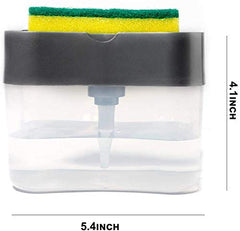 RKPM HOMES Dish Soap Dispenser for Kitchen, Innovative Soap Dispenser and Sponge Holder 2 in1, Countertop Soap Pump Dispenser Caddy