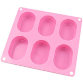 RKPM HOMES Small Oval Shape Soap Molds I 3D Rectangle Silicone Wax Tablet Tray I Handmade Sharp Soap Making Forms I Mould for Lotion Bar Cake Chocolate Candy Ice DIY Candle Resin Art Craft – 6 Cavity