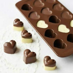 RKPM HOMES Heart Shape Chocolate Mould | Silicone Candy Mold | Baking Tools for Cake Chocolate Candy Ice Jelly | Cake Baking Moulds | Bakeware Molds | Brown – 15 Cavity