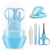 RKPM HOMES® Baby Nail Clippers, 5-in-1 Baby Nail Grooming Kit Scissors Set with Case, Baby Nail File and Tweezers for Baby Nail Trimming (Blue)