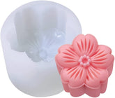 RKPM HOMES Moon Cake Mold I 3D Crystal Snowy Liquid Autumn Mooncake Silicone Casting Moulds I for DIY Handmade Cake Chocolate Candy Ice Jelly Pastry Soap Resin Candle Art Craft (Sakura Shape)