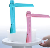 RKPM HOMES® Plastic Adjustable Fondant Cake Scraper 2 Set Icing Piping Cream Spatula Edges Smoother Baking Tool (Blue 1 Set + Pink 1 Set)