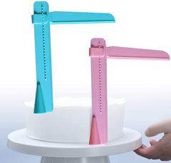 RKPM HOMES® Plastic Adjustable Fondant Cake Scraper 2 Set Icing Piping Cream Spatula Edges Smoother Baking Tool (Blue 1 Set + Pink 1 Set)