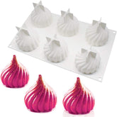 RKPM HOMES Spiral Shape Chocolate Fondant Mold I 3D Onion Silicone Cupcake Mould I Modak Molds for DIY Handmade Cake Decoration Polymer Mousse Candy Cookies Muffin Pudding Candle Resin Wax (6 Cavity)