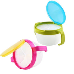 RKPM Child, Babies.Kids 360 Rotate Spill-Proof Snack Catchers Bowl Baby Snack Feeding Container Holder with Two Handle_Pink