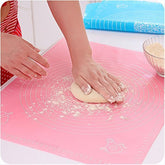 RKPM Silicone Pastry Mat with Measurements, Pastry Rolling Mat, Reusable Non-Stick Silicone Baking Mat Pink (Size 50X40 CM)