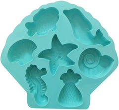 RKPM HOMES Marine Beach Theme Chocolate Fondant Mold I 3D Aquatic Animal Shape Silicone Candy Mould I for DIY Handmade Jelly Cakes Dessert Pastry Polymer Clay Muffin Soap Resin Cupcake Décor (Large)