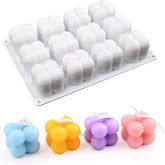 RKPM HOMES Rubik Cube Shape Cake Mold | Fondant Silicone Candy Molds | Handmade Candles | Mould for Mousse Dessert Cake DIY Decorating Art Cakes Crafts | for Chocolate and Cake Decoration - 12 Cavity