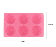 RKPM HOMES Sunflower Shape Chocolate Mould | 3D DIY Fondant Silicone Mousse Candy Mold | for Cake Chocolate Candy Ice Jelly Soap | Cake Baking Moulds | Bakeware Molds | Multicolor - 6 Cavity
